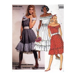 3663 MCCALLS PULLOVER OFF SHOULDER  RUFFLE COLLAR DRESS PATTERN 8-12